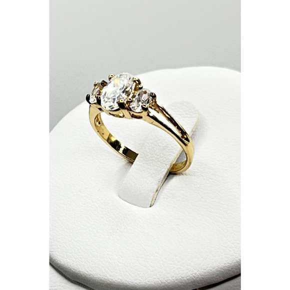 14k Yellow Gold CZ Band Eternity Ring Sz. 7.5 2.64G - Picture 8 of 10